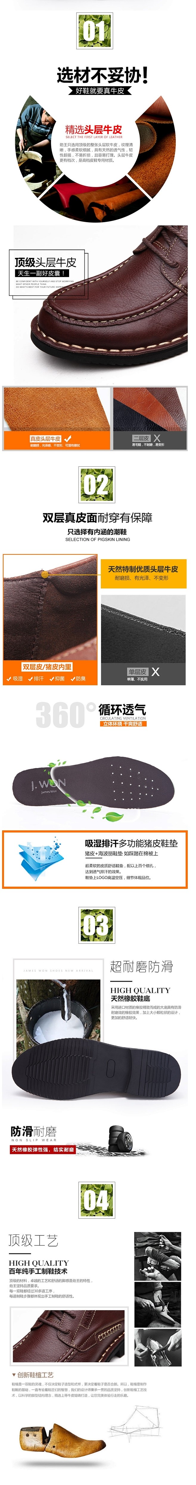 劲王男鞋2015夏季新款英伦商务休闲鞋真...
