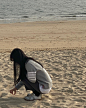 Photo by 까용 in 대천해수욕장 with @thombrowne, and @maisonmargiela. May be an image of child, ocean and beach.