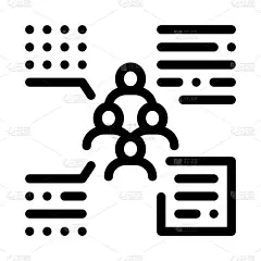 功能的人从组图标矢量轮廓说明