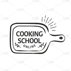 手绘菜板插图，在线烹饪学校图标设计