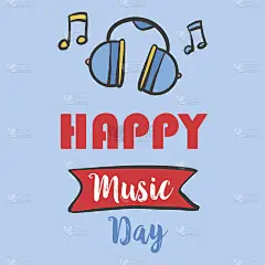 音乐日庆祝贺卡矢量插图
