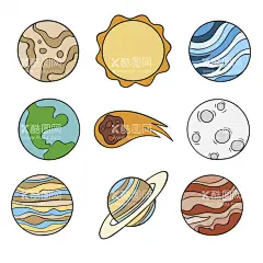 星球  - 源文件下载【酷图网】星球背景,星空背景,星球,行星,银河系,太空,卡通,宇宙星球,天体,恒星,矮行星,太阳系,