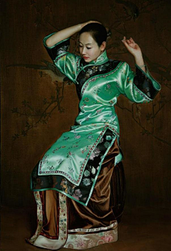 xiarilinfen采集到清朝民国服饰油画作品1
