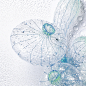 A soft rain Ⅰ/ Brooch silicone, pigment, thread, glass