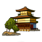 国潮建筑插画PNG