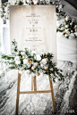 #小井婚礼# 
迎宾牌不是只有新人的婚纱照、制作的欢迎词哦~小井家的设计师将婚礼主题和花艺以及手绘合照做为婚礼迎宾牌，可以说是超有创意了~你觉得呢？ ​​​​