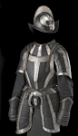 A German black and white half-suit of armor  probably late 16th century