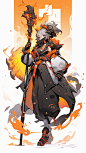 AI法师剑客角色设定图集 赛博朋克人物服装设计 游戏原画概念参考-淘宝网