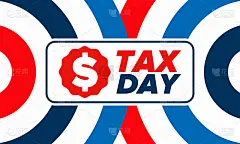 美国的国家纳税日。联邦报税截止日期。个人所得税申报表必须向联邦政府提交的日子。美国爱国的海报。矢量图