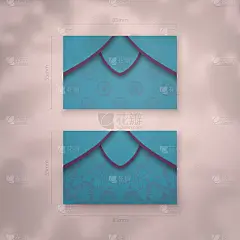 可展示的名片在绿松石色与希腊紫色图案为您的接触。