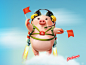 Piggy2 kiev illustrator photoshop globino aeroport pig character