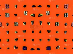 明亮的橙色现代攀岩墙背景