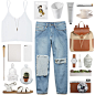 A fashion look from March 2014 featuring Forever 21 jeans, Madewell sandals and Tory Burch backpacks. Browse and shop related looks.