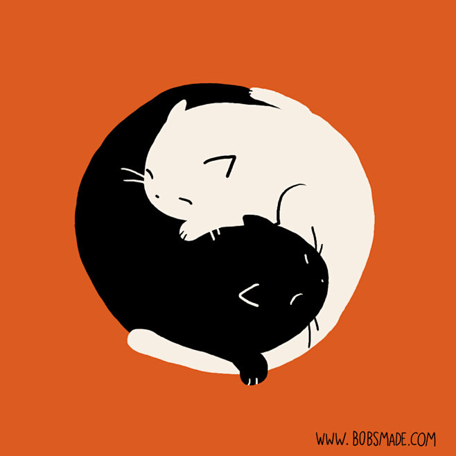 Cat Yin Yang by Bobs...