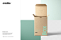 Kraft Tuck Top Gift Box Mockups Set 长方形牛皮纸包装盒纸盒飞机盒空白贴图ps样机素材国外设计模板_UIGUI