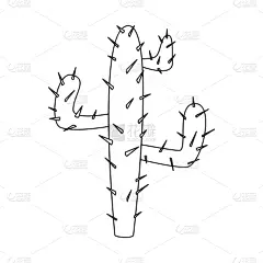 分离着色,仙人掌,植物,计算机图标,一个物体,轮廓,国内著名景点,收集,庆祝