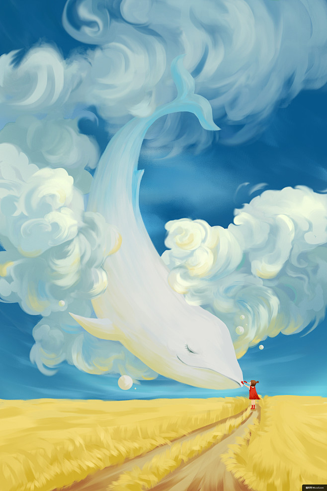 清新 治愈系 鲸鱼 海底世界 梦幻 唯美...