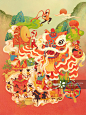 国潮风,谷物,插画,创造力,小麦正版图片素材