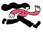 手绘插画跑步