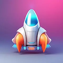 简约卡通火箭素材图AI图