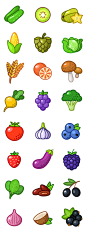 64个精致水果蔬菜主题色彩UI图标icon设计Sketch格式AI格式素材-淘宝网