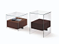 Wood and glass bedside table with drawers KIT By Busnelli design Pinuccio Borgonovo