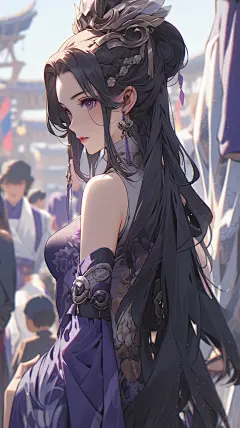唯美古风女孩角色设定图 卡通人物插画设计素材 影视游戏概念绘画-淘宝网