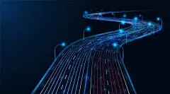 高速公路，汽車大燈的效果。 - neon geometric 幅插畫檔、美工圖案、卡通及圖標