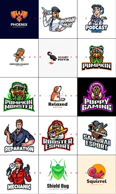 15299动漫游戏海报卡通AI矢量EPS矢量3D人物动物标志LOGO品牌VI-淘宝网