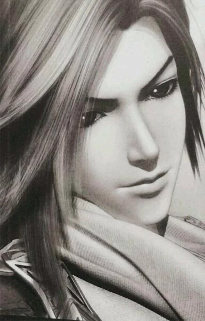 秦时明月白凤手绘铅笔画简单黑白