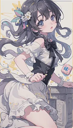 数字艺术漫画风女孩插画-众图网