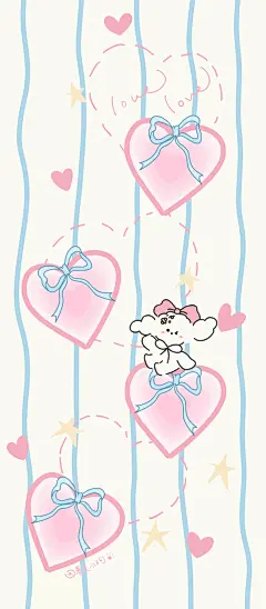 卷毛小狗粉色蝴蝶结壁纸合集ins少女心 - 小红书