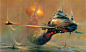 美国科幻插画艺术家约翰·伯基John Berkey，带有强烈的印象主义的风格。 ​​​​