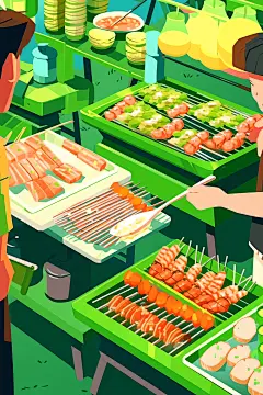 扁平风工人肖像劳动节彩色插画