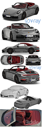 保时捷911敞篷跑车3D模型（FBX,MAX）