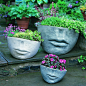 Faccia Planters - $100 : The Faccia (fmeans "face" in Italian) Planter is sure to be a unique focal point for any outdoor setting. The lower half of a face makes up the planter bowl. - Small (shown in Greystone): 11.5"x7", 20 lbs  - Me