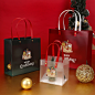 pvc透明手拎袋圣诞节日礼物饰品包装袋苹果袋红绿礼品袋烘焙糖果-淘宝网