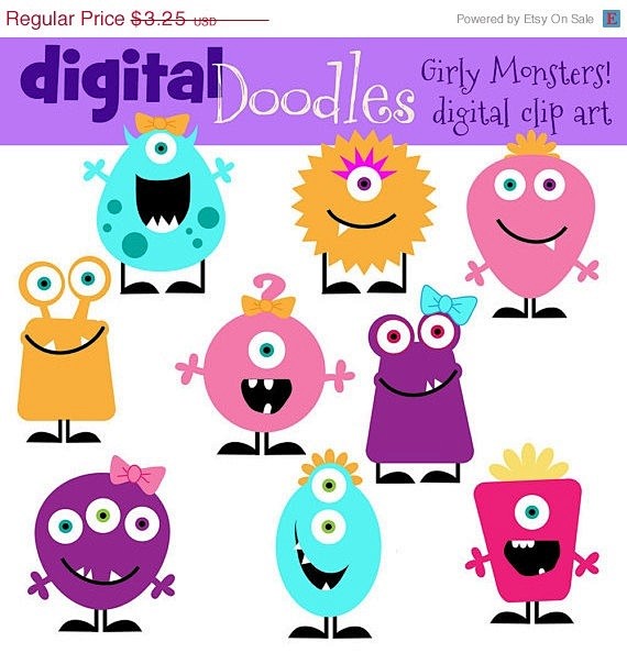 girly monster clip a...