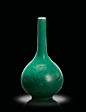 綠釉龍紋長頸瓶  年代明弘治