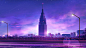 General 5120x2880 cityscape pink blue tower building colorful