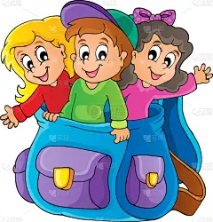 数字6,图像,儿童,分离着色,男孩,人,背包,女生,男生,教育