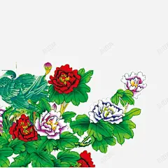 手绘牡丹花 页面网页 平面电商 创意素材