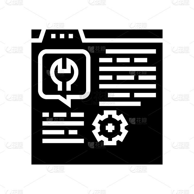 设置指令字形图标矢量插图