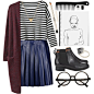 A fashion look from October 2013 featuring long sleeve cardigan, striped knit top and Derek Lam. Browse and shop related looks.