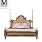 美式实木雕花床英式现代简约床新古典别墅成套家具小户型卧室床-淘宝网