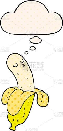 香蕉,对话气泡框,卡通,漫画书,可爱的,书,食品,图像,艺术,性格