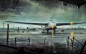General 1920x1200 airplane aircraft rain airport