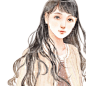 手绘 水彩画 女孩 插画家园 作者by Acer