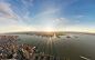General 1920x1200 city urban aerial view New York City sunlight boat river
