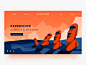 Easter Island island easter vector illustration header webdesign website minimal landing page colors uidesign ux ui